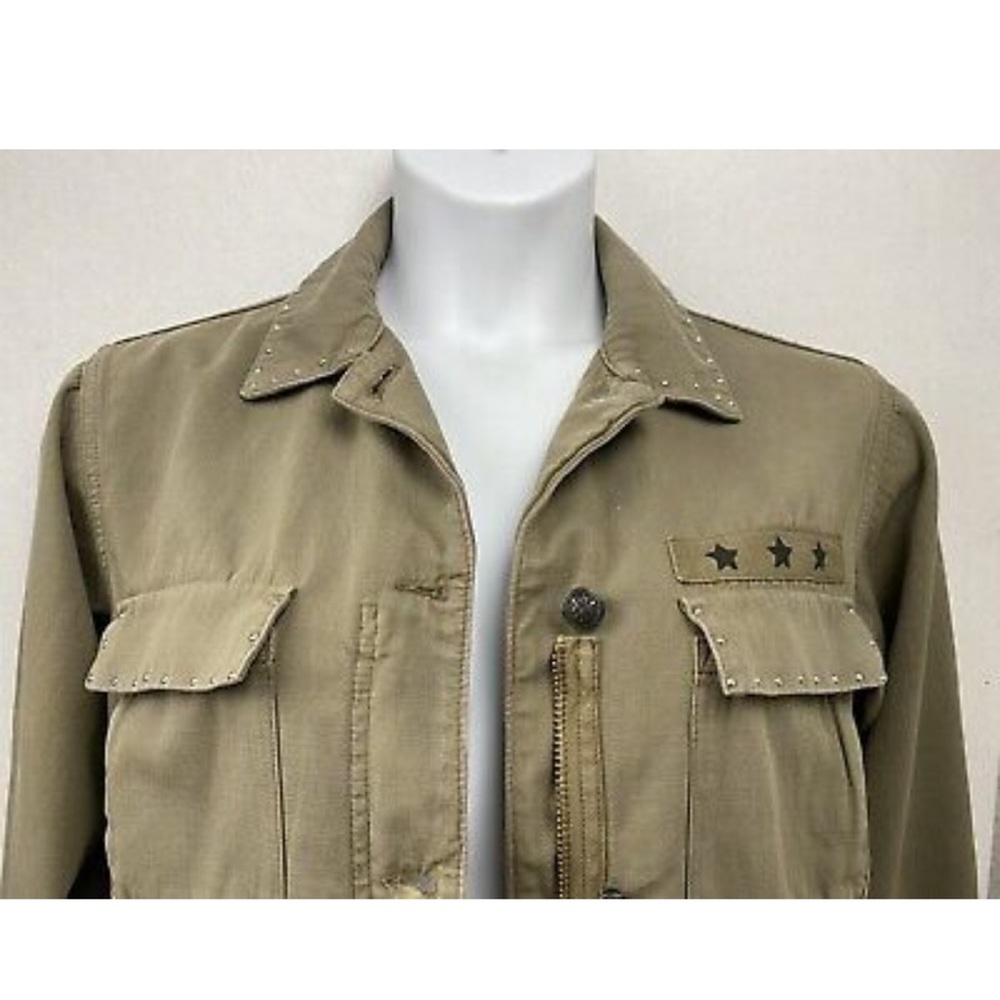 The Kooples Olive Denim Jean Jacket Size 3/Large